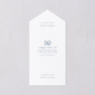Vintage Hydrangea Garden Crest All-in-One Wedding Invitations Slate Signature Light Both Recipient and Return Addresses No