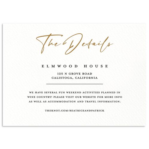 Rustic Setting Wedding Event Detail Cards Driftwood Signature Standard