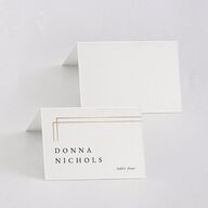 Double Frame Place Cards Gold Pure White Signature
