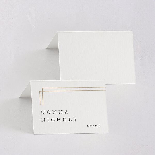 Double Frame Place Cards Gold Pure White Signature