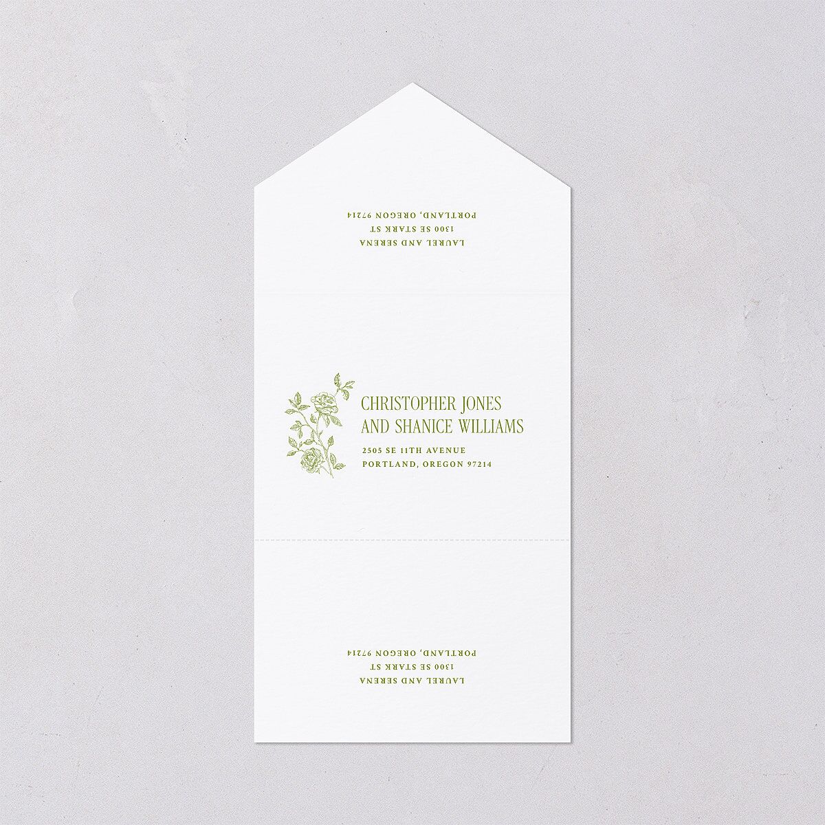 Vintage French Botanical All-in-One Wedding Invitations Meadow Signature Light Both Recipient and Return Addresses No
