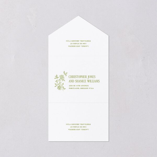 Vintage French Botanical All-in-One Wedding Invitations Meadow Signature Light Both Recipient and Return Addresses No
