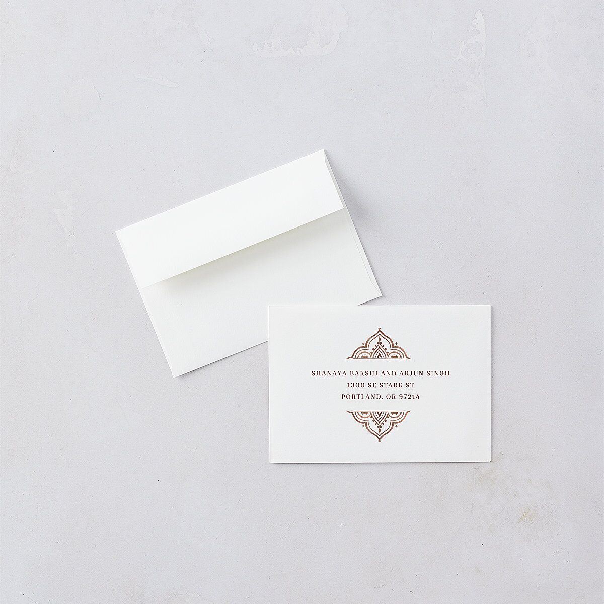 Indian Painted Henna Wedding Response Cards Chestnut Signature Standard
