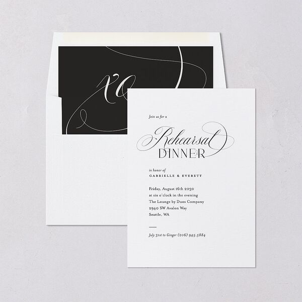 Opposites Attract Rehearsal Dinner Invitations Licorice Signature Blank
