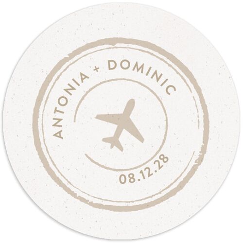 Timeless Passport Wedding Stickers Linen Circle