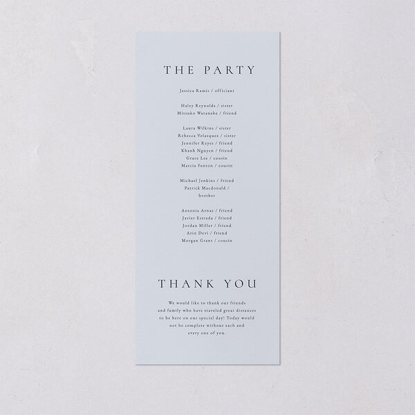 Minimal Rings Wedding Programs Gold Navy Signature
