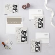 Signed Save the Date Petite Cards Licorice Signature smooth Blank No Standard