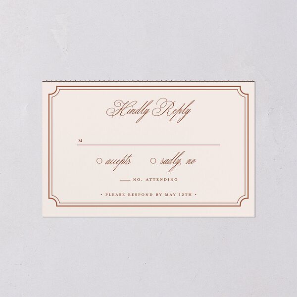 Elegant Eclectic All-in-One Wedding Invitations Walnut Signature Light Both Recipient and Return Addresses No