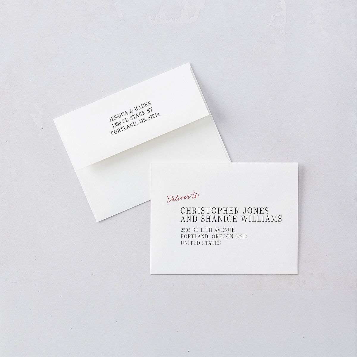Modern Circled Calendar Date Save the Date Magnet Envelopes White Jewel Red Both Recipient and Return Addresses Signature Standard