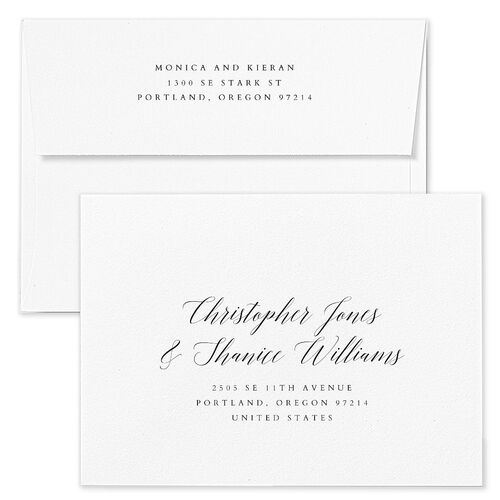 Romantic Laurel Wedding Invitation Envelopes Blue Shell Pink Return Address Standard Signature