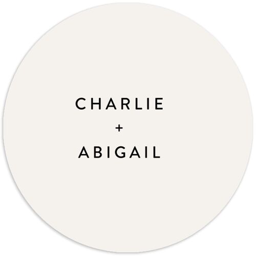 Modern Gallery Wedding Stickers Pure White Circle