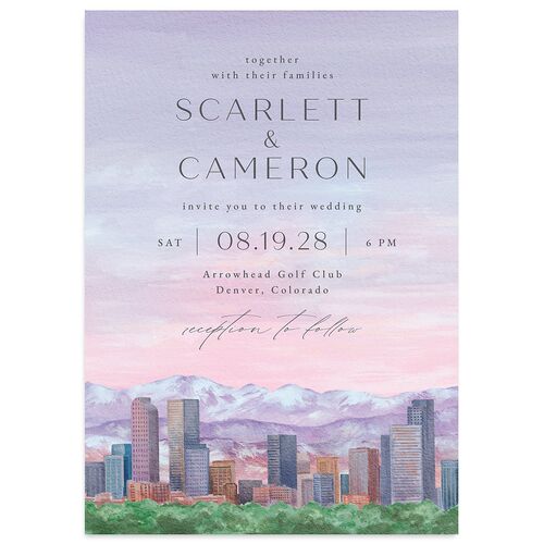 Scenic Denver Colorado Wedding Invitations Iris Signature Blank No