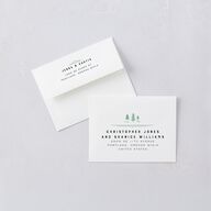 Iconic Mountain Thank You Card Envelopes White Dark Green Both Recipient and Return Addresses Signature Standard