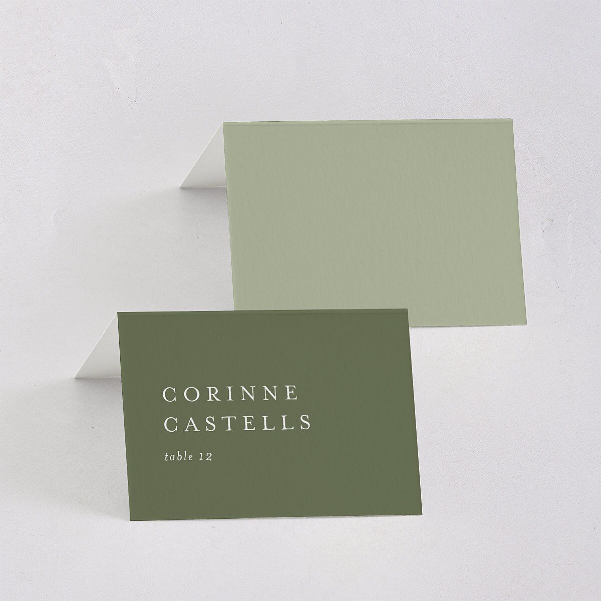 Botanical Monogram Place Cards Dark Camo Signature