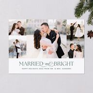 Married and Bright Wedding Gallery Holiday Cards Emerald Signature Blank Standard