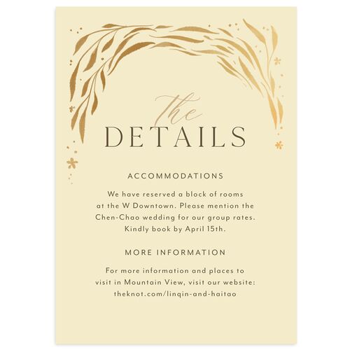 Chinese Phoenix Fenghuang Wedding Event Detail Cards Almond Signature Standard