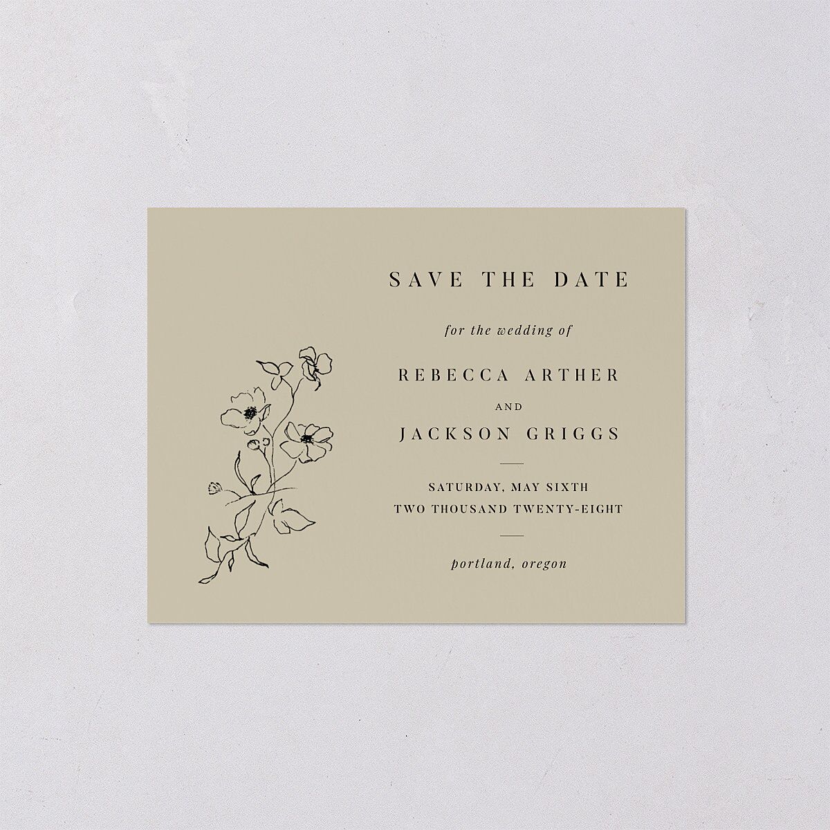 Elegant Minimal Save the Date Petite Cards Champagne Signature smooth Blank No Standard