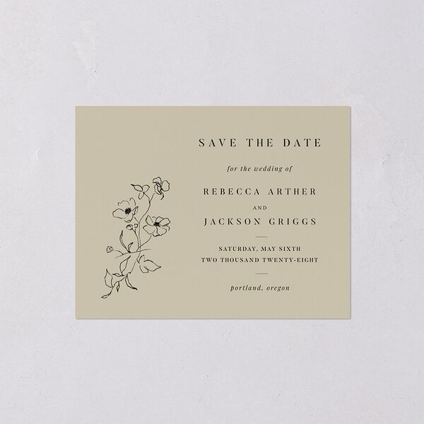 Elegant Minimal Save the Date Petite Cards Champagne Signature smooth Blank No Standard