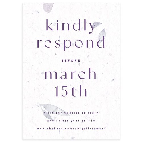 Pressed Leaves Wedding Response Cards Purple Haze Signature Standard