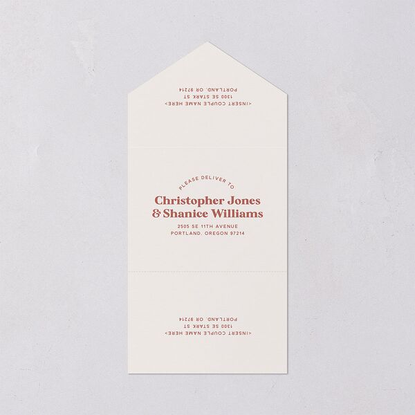 Custom Pet Portrait All-in-One Wedding Invitations Desert Rose Signature Light Both Recipient and Return Addresses