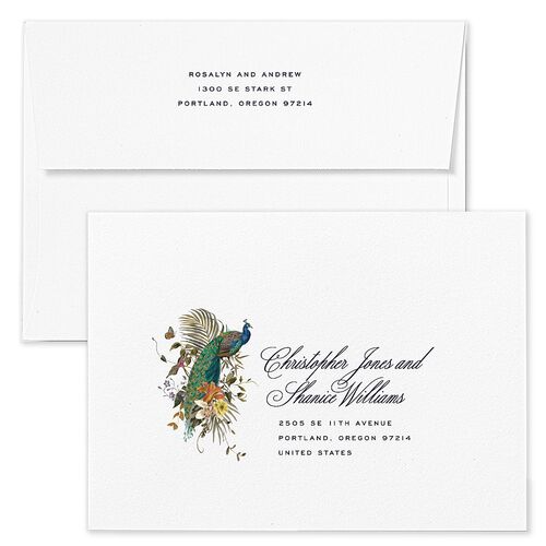 Wild About You Wedding Invitation Envelopes Dark Navy White Both Recipient and Return Addresses Standard Signature