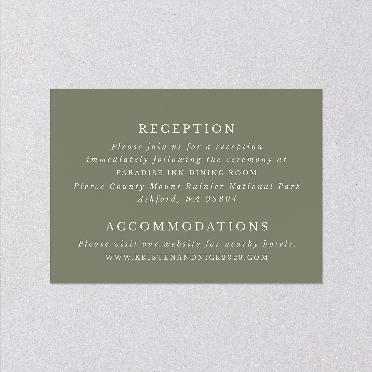 Eucalyptus Frame Wedding Enclosure Cards — view 1