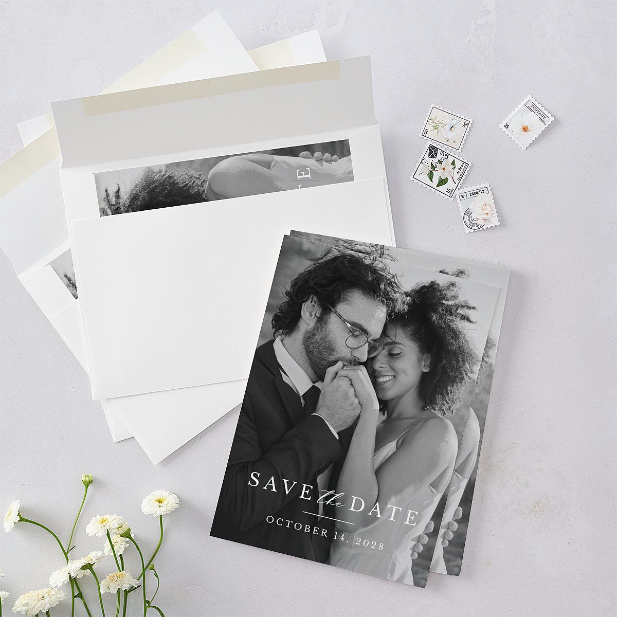 Simple Eucalyptus Save the Date Cards — view 5