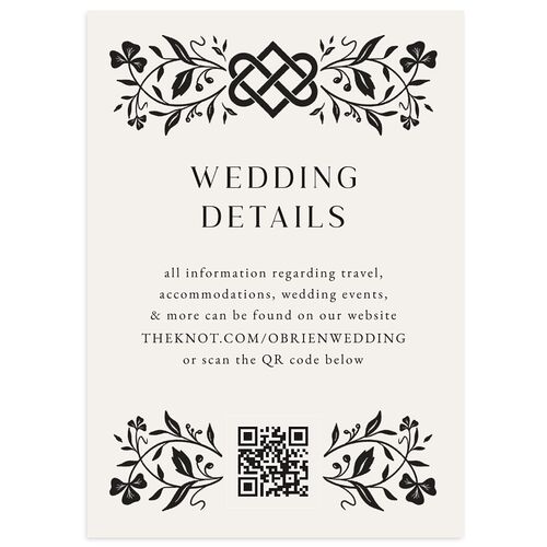Celtic Knot Wedding Event Detail Cards Midnight Signature Standard