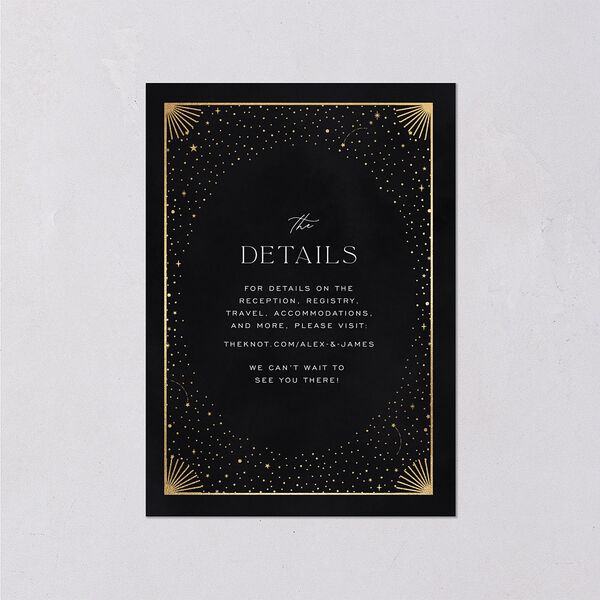 Written In The Stars Wedding Event Detail Cards Gold Midnight Signature Standard