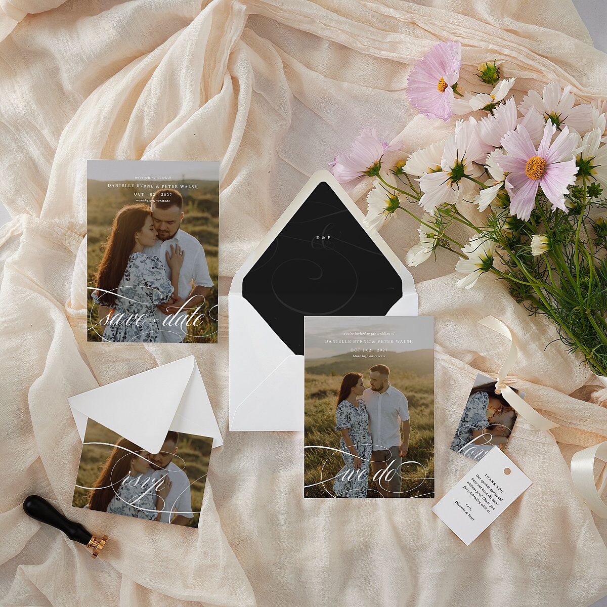 Photo Vow Euro Envelope Liners Pure White Luxe