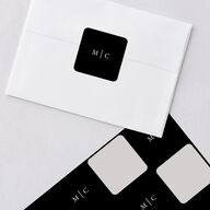 Classically Stated Wedding Stickers Pure White Soft Square