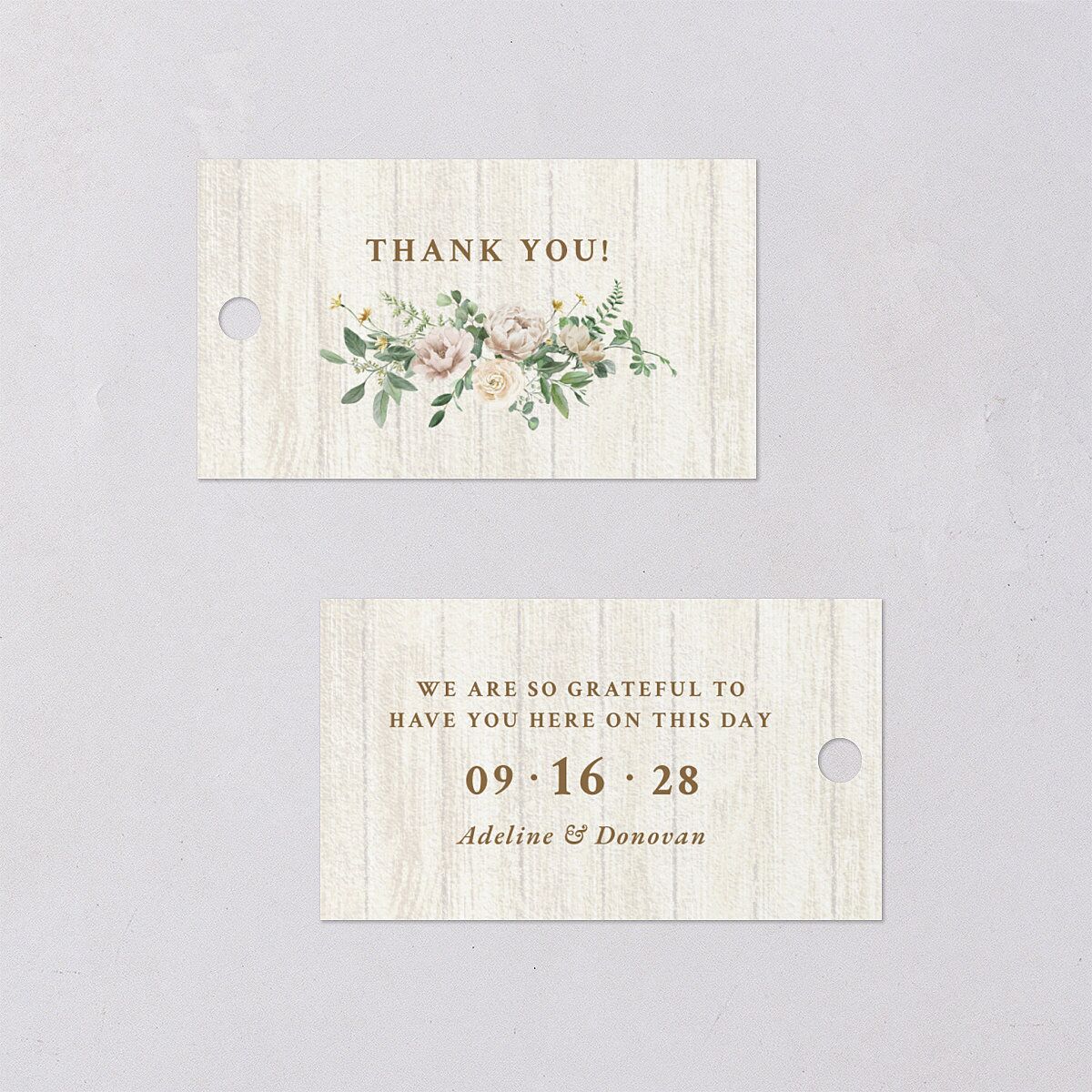 Farmhouse Lights Favor Gift Tags Walnut Signature