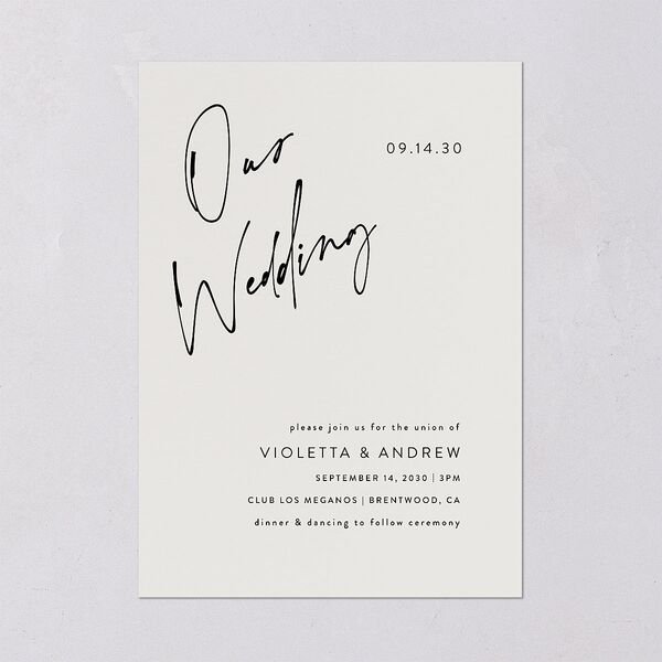 Signed Wedding Invitations Licorice Signature Blank Standard No