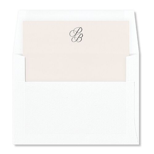 Vintage Script Envelope Liners Pure White Standard