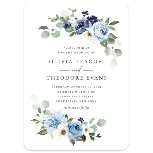 Eucalyptus Bouquet Wedding Invitations Stream Signature Blank No Rounded