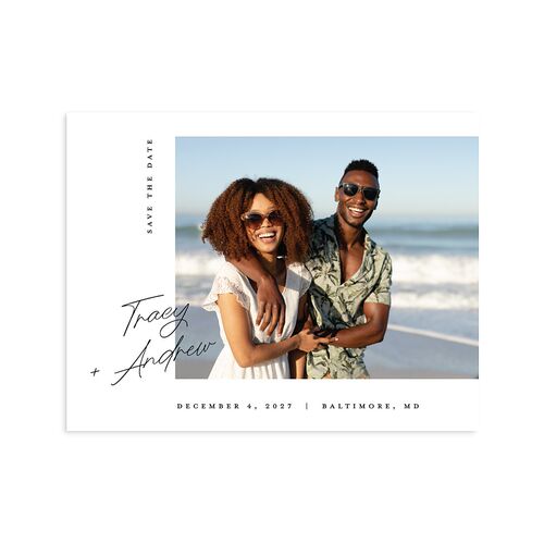Simply Signed Save the Date Petite Cards Pure White Signature smooth Blank No Standard