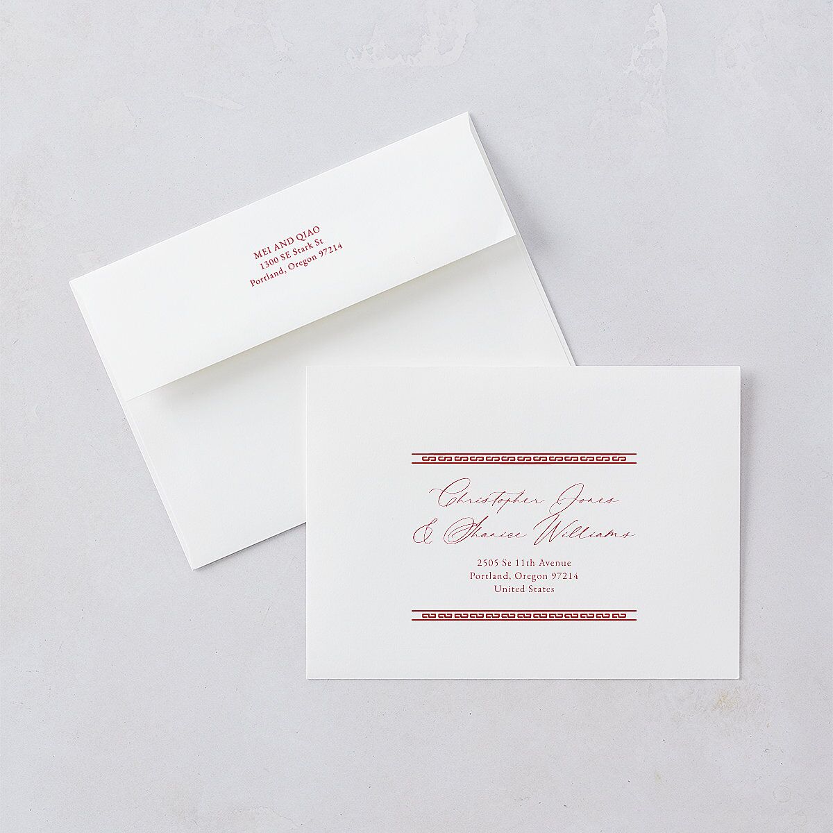 Chinese Double Happiness Wedding Invitations Gold Scarlet Signature Blank No Standard