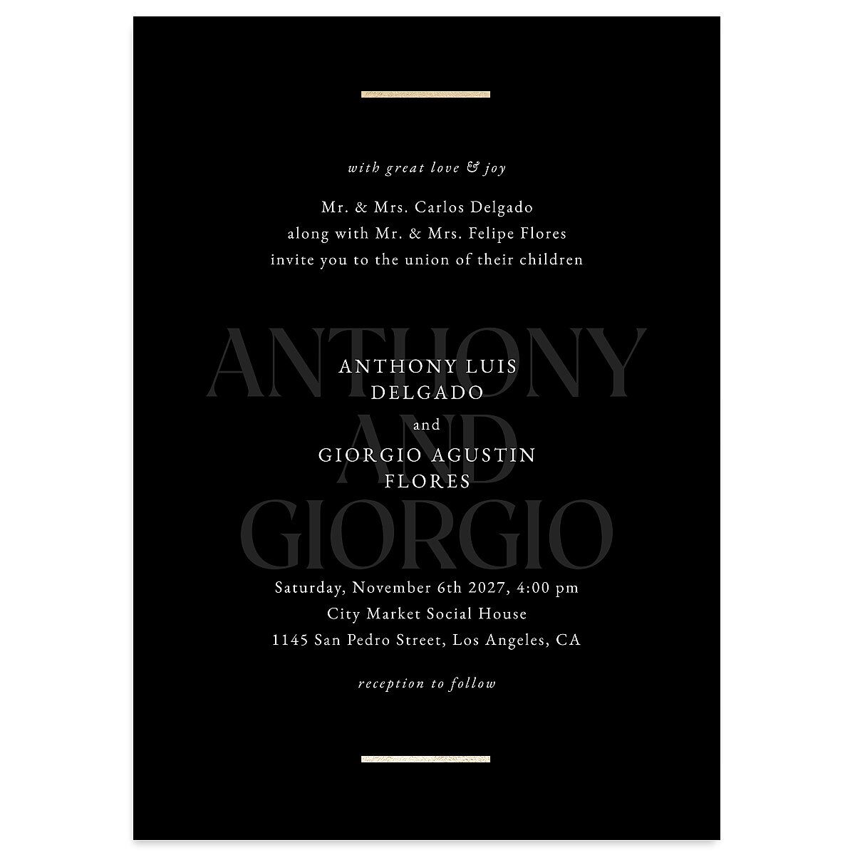 Gilded Bold Wedding Invitations