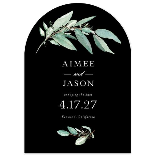 Lush Greenery Save The Date Cards Midnight Signature smooth Blank No Arch