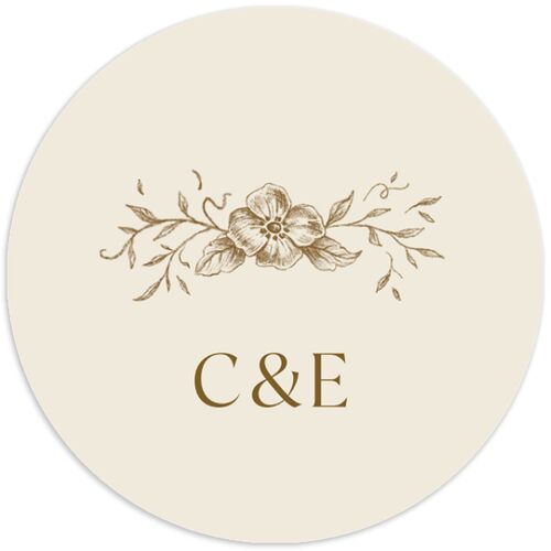 Antique Victorian Botanical Wedding Stickers Driftwood Circle