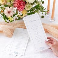 Coastal Oysters and Anchors Wedding Programs Sea Blue Signature