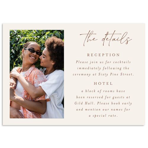 Simple Gallery Wedding Enclosure Cards Camel Signature Standard