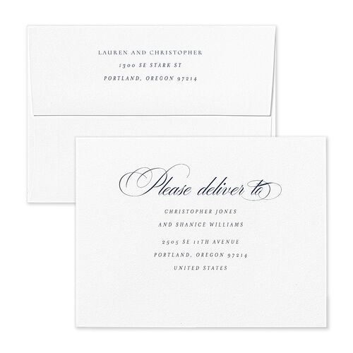 Lasting Frame Thank You Card Envelopes White Moody Blue Both Recipient and Return Addresses Signature Standard