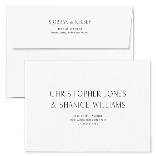 Regal Pampas Rehearsal Dinner Invitation Envelopes White Pure White Both Recipient and Return Addresses Signature Standard