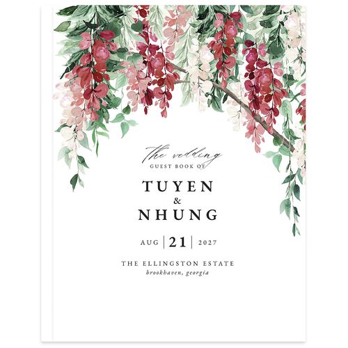 Sparkling Wisteria Guest Books Garnet