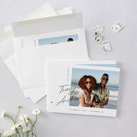 Simply Signed Save the Date Cards Pure White Signature smooth Blank No