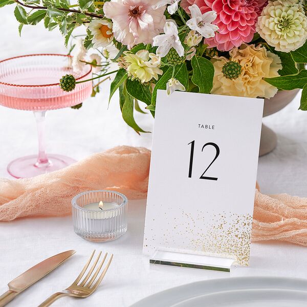 Shimmering Frame Table Numbers Gold Off-White Signature