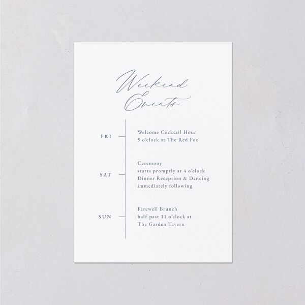 Antique Victorian Botanical Wedding Event Detail Cards Dusty Blue Signature Standard