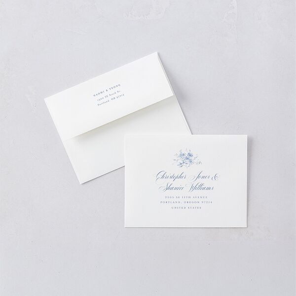 Vintage Florals Thank You Cards Regency Blue