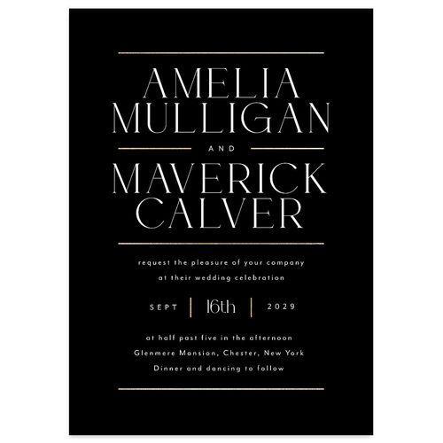Estate Wedding Invitations Gold Licorice Signature Blank No Standard